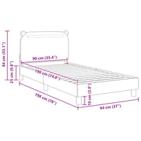 Struttura letto bambini con testata Rosa 90 x 190 cm Tessuto 42011222