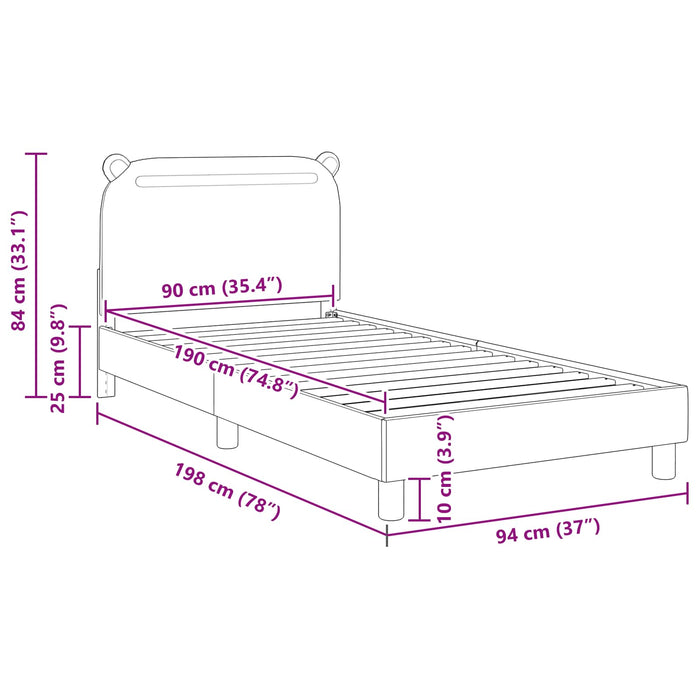 Struttura letto bambini con testata Blu jeans 90 x 190 cm 42011223