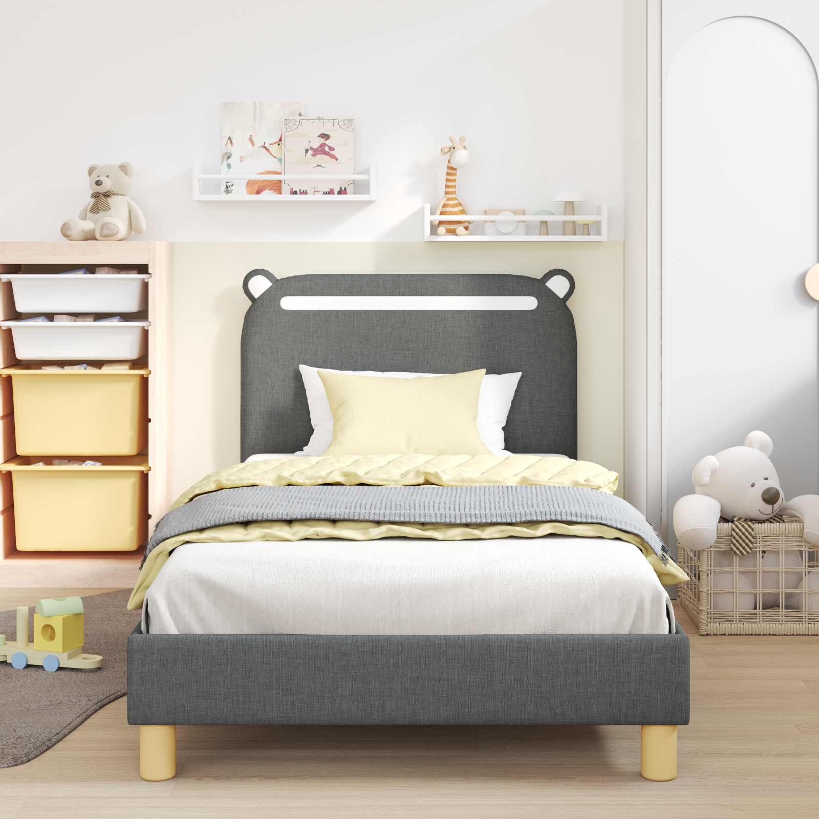 Struttura letto bambini con testata Grigio scuro 90 x 200 cm 42011225