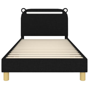 Struttura letto bambini con testata Nero 90 x 200 cm Tessuto 42011226