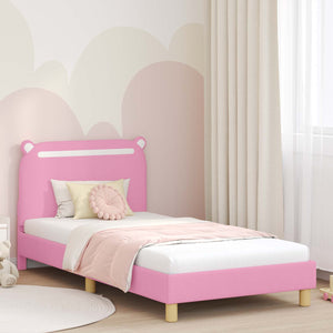 Struttura letto bambini con testata Rosa 90 x 200 cm Tessuto 42011227