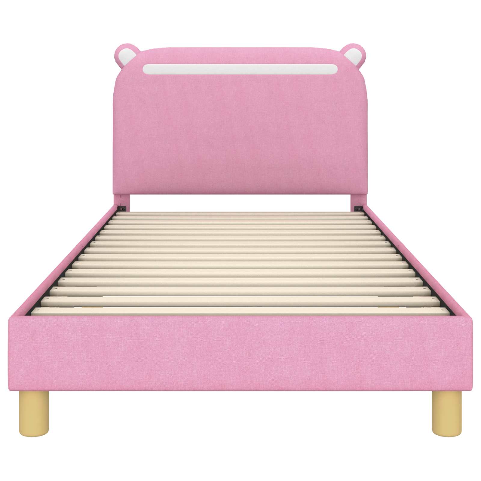 Struttura letto bambini con testata Rosa 90 x 200 cm Tessuto 42011227