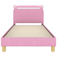 Struttura letto bambini con testata Rosa 90 x 200 cm Tessuto 42011227