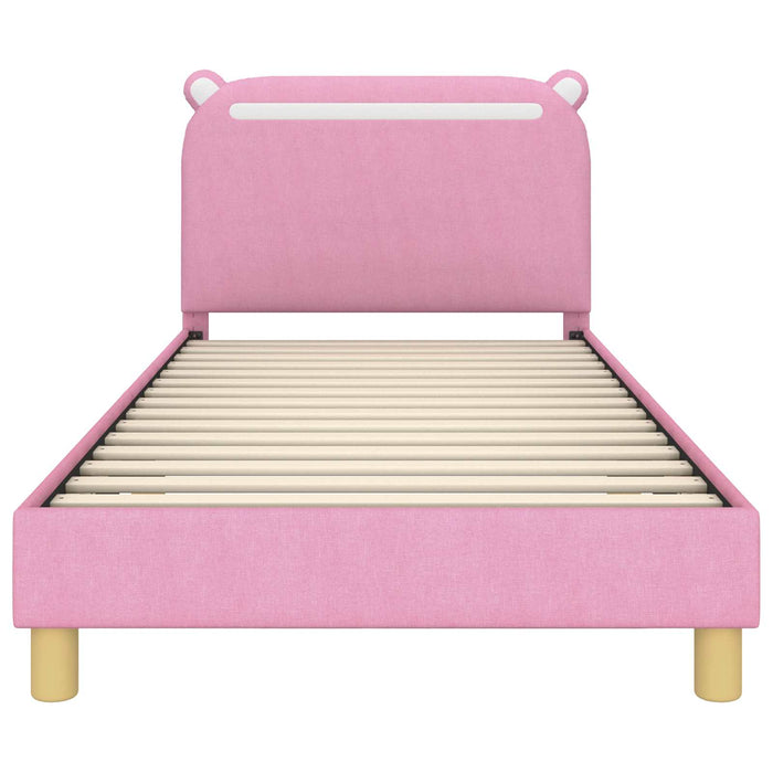 Struttura letto bambini con testata Rosa 90 x 200 cm Tessuto 42011227