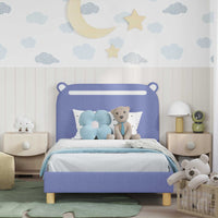 Struttura letto bambini con testata Blu jeans 90 x 200 cm 42011228