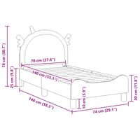 Struttura letto per bambini con testata Rosa 70 x 140 cm PU 42011229