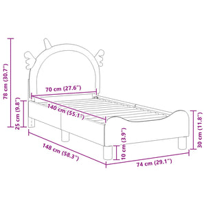 Struttura letto per bambini con testata Rosa 70 x 140 cm PU 42011229