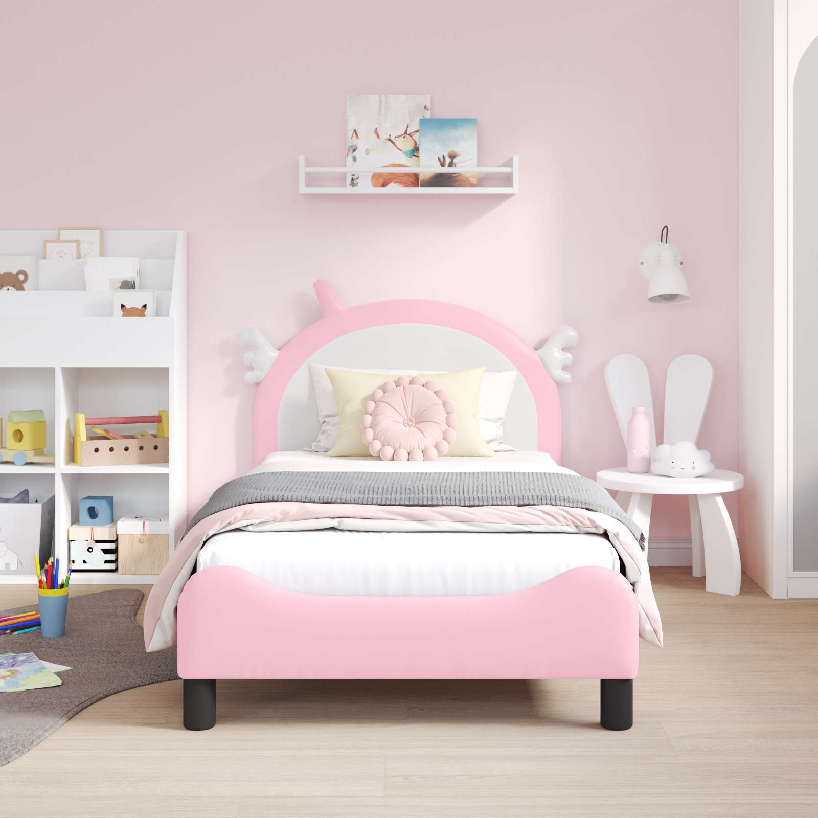 Struttura letto bambini con testata Rosa 80 x 160 cm PU 42011230