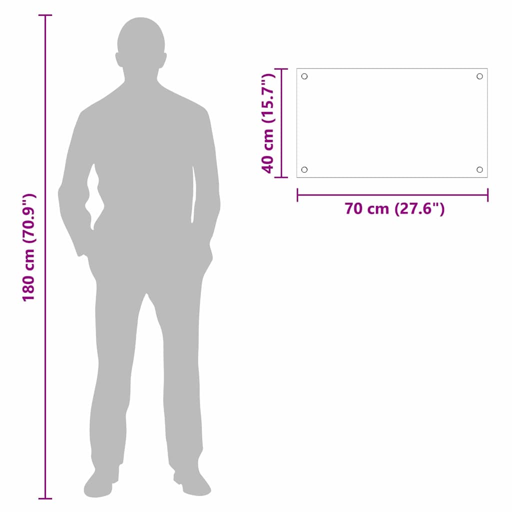 Rivestimento da Cucina Bianco 70 x 40 x 0.8 cm vetro temperato 42018008