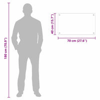 Rivestimento da Cucina Bianco 70 x 40 x 0.8 cm vetro temperato 42018008