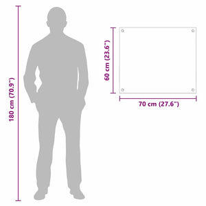 Rivestimento da Cucina Bianco 70 x 60 x 0.8 cm vetro temperato 42018010