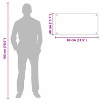 Rivestimento da Cucina Bianco 80 x 40 x 0.8 cm vetro temperato 42018011