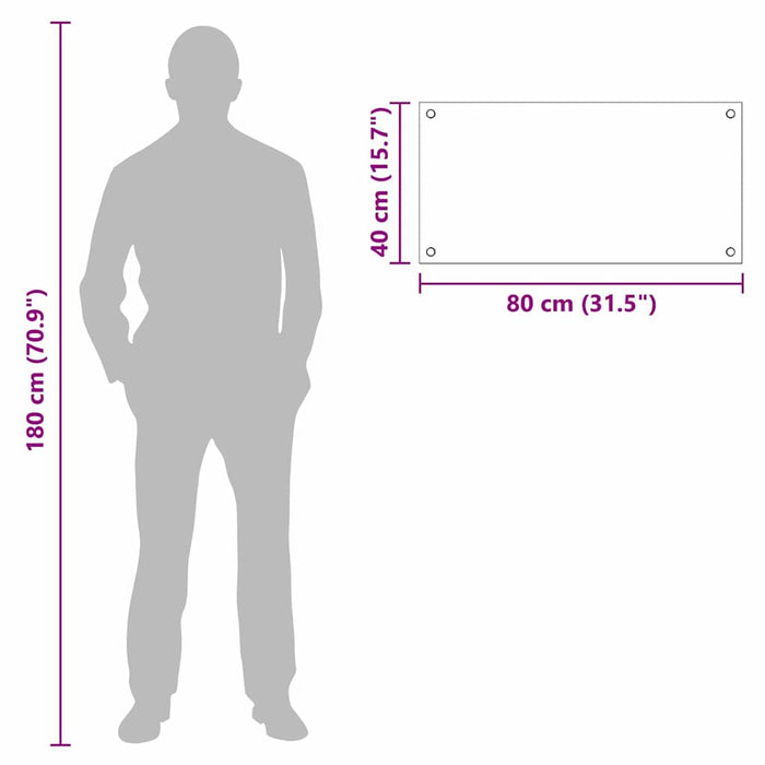 Rivestimento da Cucina Bianco 80 x 40 x 0.8 cm vetro temperato 42018011