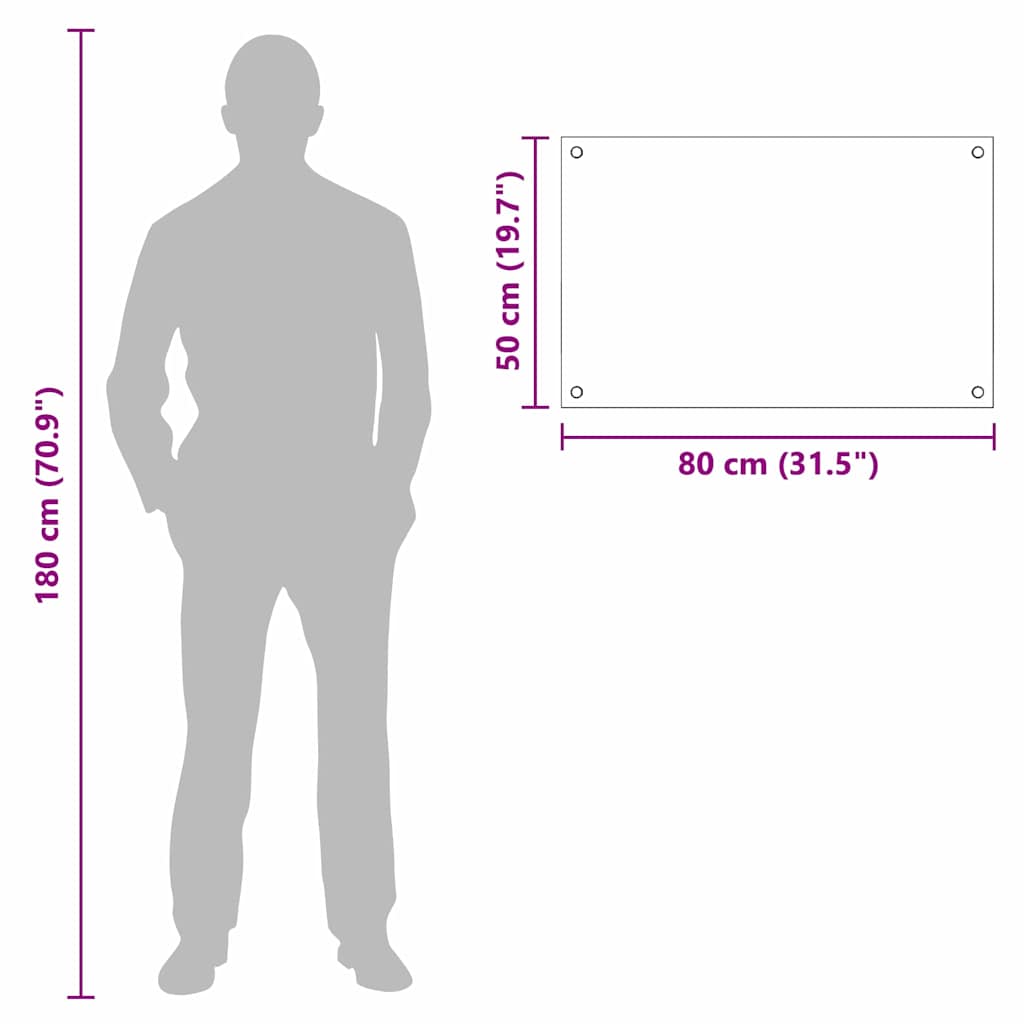 Rivestimento da Cucina Bianco 80 x 50 x 0.8 cm vetro temperato 42018012