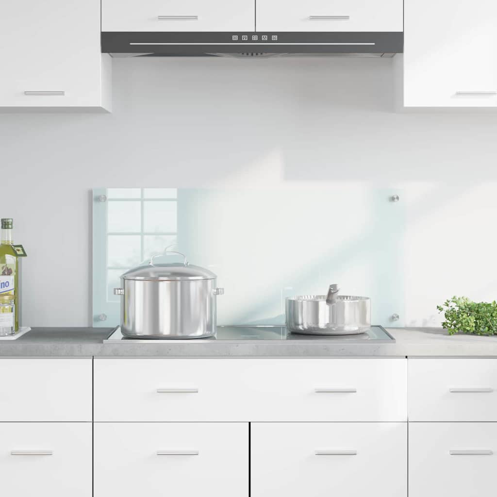 Rivestimento da Cucina Bianco 90 x 40 x 0,8 cm vetro temperato 42018014