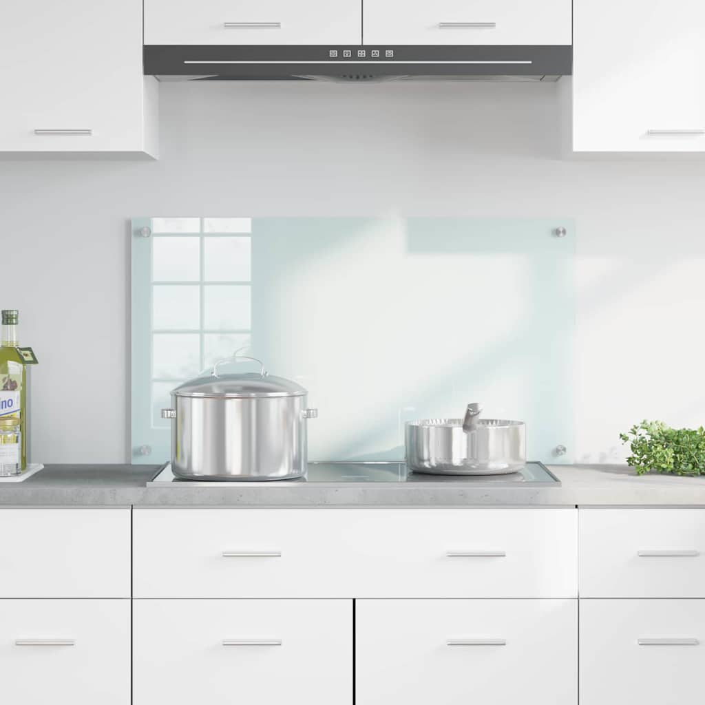 Rivestimento da Cucina-Paraschizzi per Cucina Bianco 90 x 50 cm vetro temperato