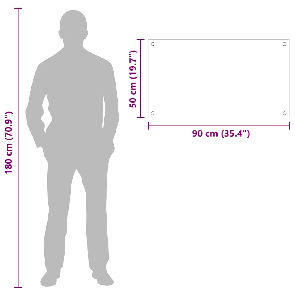 Rivestimento da Cucina Bianco 90 x 50 x 0.8 cm vetro temperato 42018015