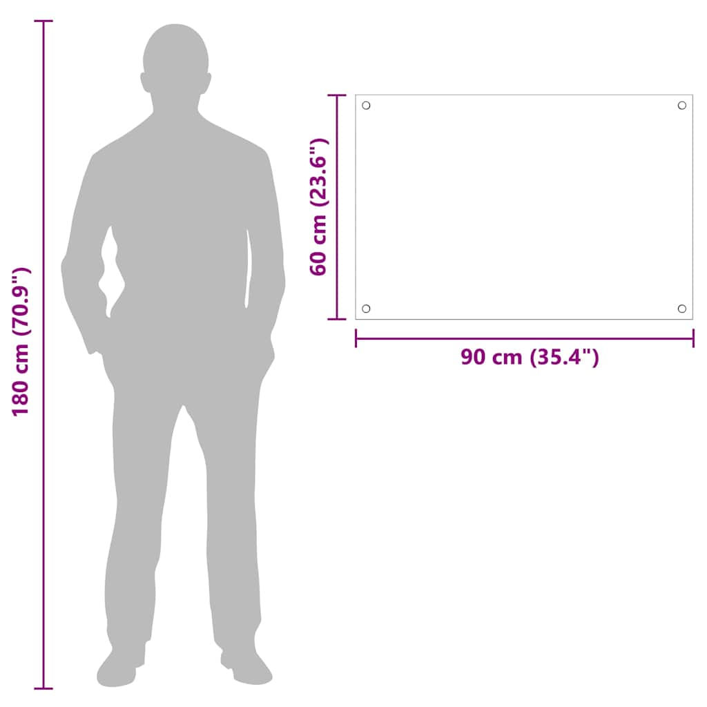 Rivestimento da Cucina Bianco 90 x 60 x 0.8 cm vetro temperato 42018016