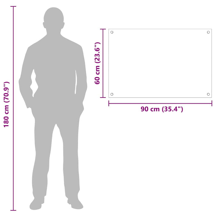 Rivestimento da Cucina Bianco 90 x 60 x 0.8 cm vetro temperato 42018016