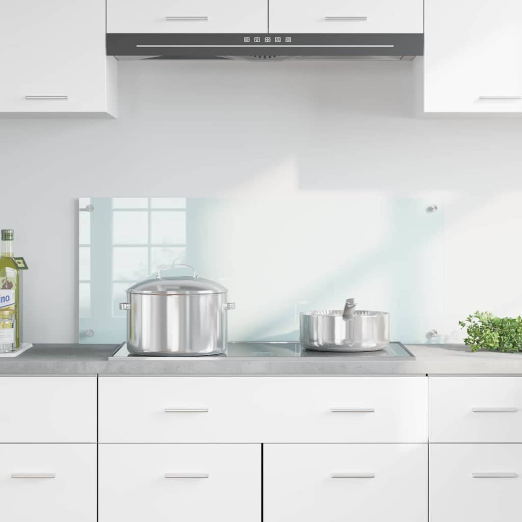 Rivestimento da Cucina Bianco 100 x 40 x 0.8 cm vetro temperato 42018017