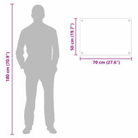 Rivestimento da Cucina Nero 70 x 50 x 0.8 cm vetro temperato 42018033