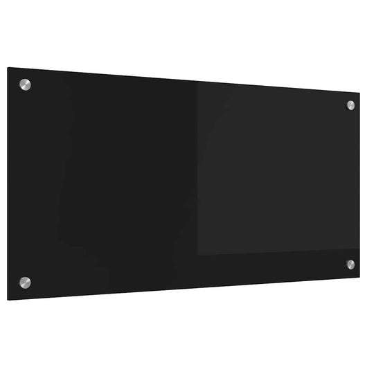 Rivestimento da Cucina Nero 80 x 40 x 0.8 cm vetro temperato 42018035