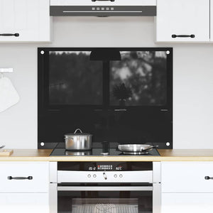 Rivestimento da Cucina Nero 80 x 60 x 0.8 cm vetro temperato 42018037