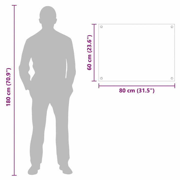 Rivestimento da Cucina Nero 80 x 60 x 0.8 cm vetro temperato 42018037