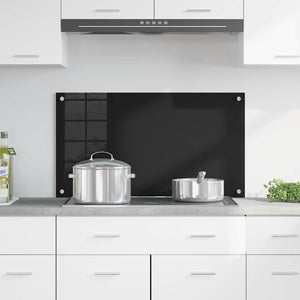 Rivestimento da Cucina Nero 90 x 50 x 0.8 cm vetro temperato 42018039