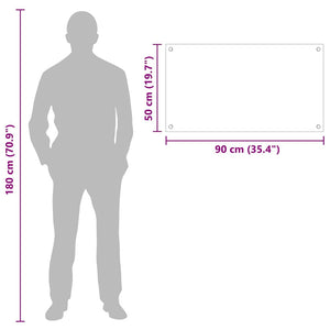 Rivestimento da Cucina Nero 90 x 50 x 0.8 cm vetro temperato 42018039