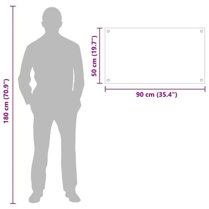 Rivestimento da Cucina Nero 90 x 50 x 0.8 cm vetro temperato 42018039