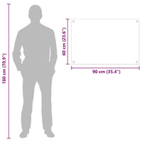 Rivestimento da Cucina Nero 90 x 60 x 0.8 cm vetro temperato 42018040