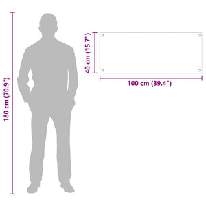 Rivestimento da Cucina Nero 100 x 40 x 0.8 cm vetro temperato 42018041