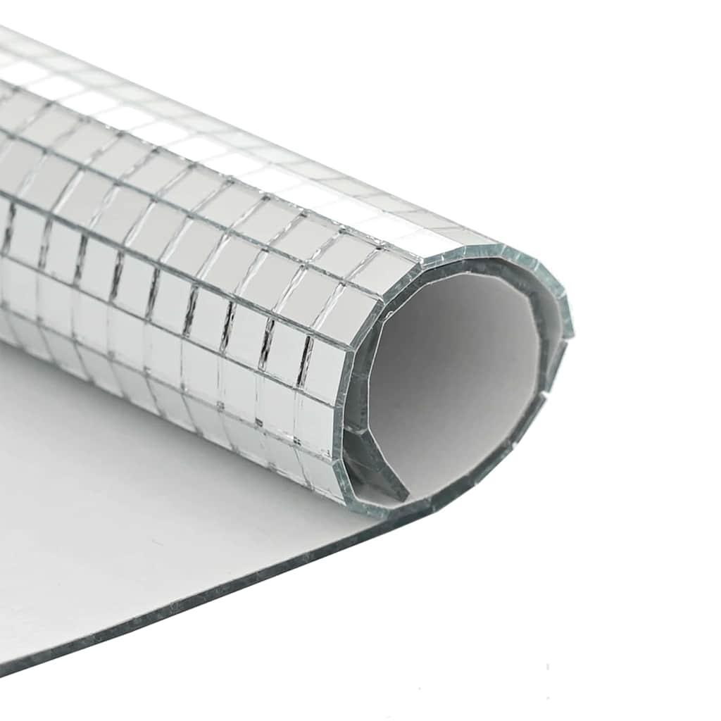 Piastrella a Mosaico con Specchio 3 pcs Argento 30 x 30 cm 42017627