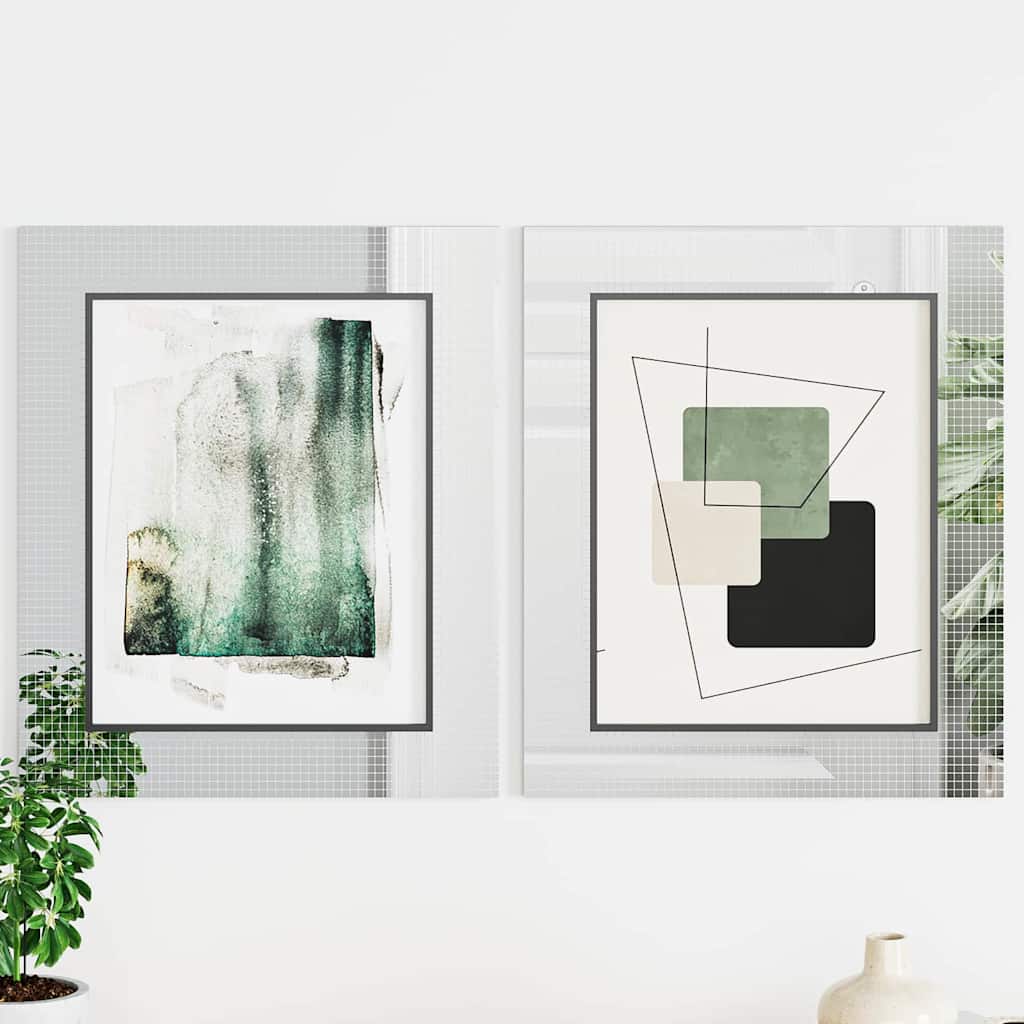 Piastrella a Mosaico con Specchio 3 pz-Piastrelle a Finishing Specchio Argento 100 x 4 cm