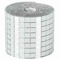 vidaXL Piastrella a Mosaico con Specchio 12 pcs Argento 100 x 4 cm