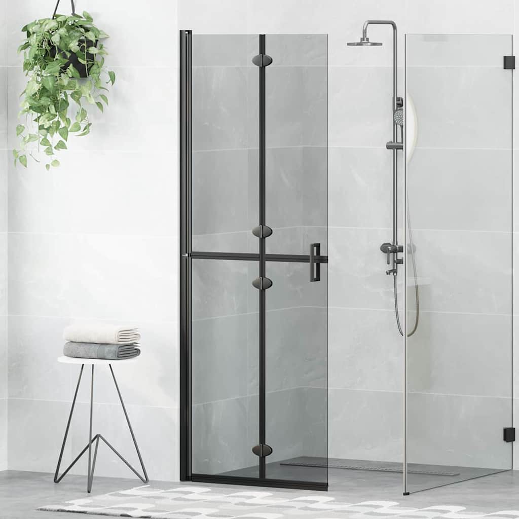 vidaXL Parete doccia Walk-in Nero e trasparente scuro 70 x 190 cm