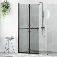 vidaXL Parete doccia Walk-in Nero e trasparente scuro 90 x 190 cm