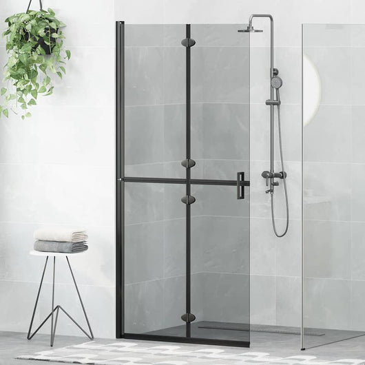 vidaXL Parete doccia Walk-in Nero e trasparente scuro 90 x 190 cm