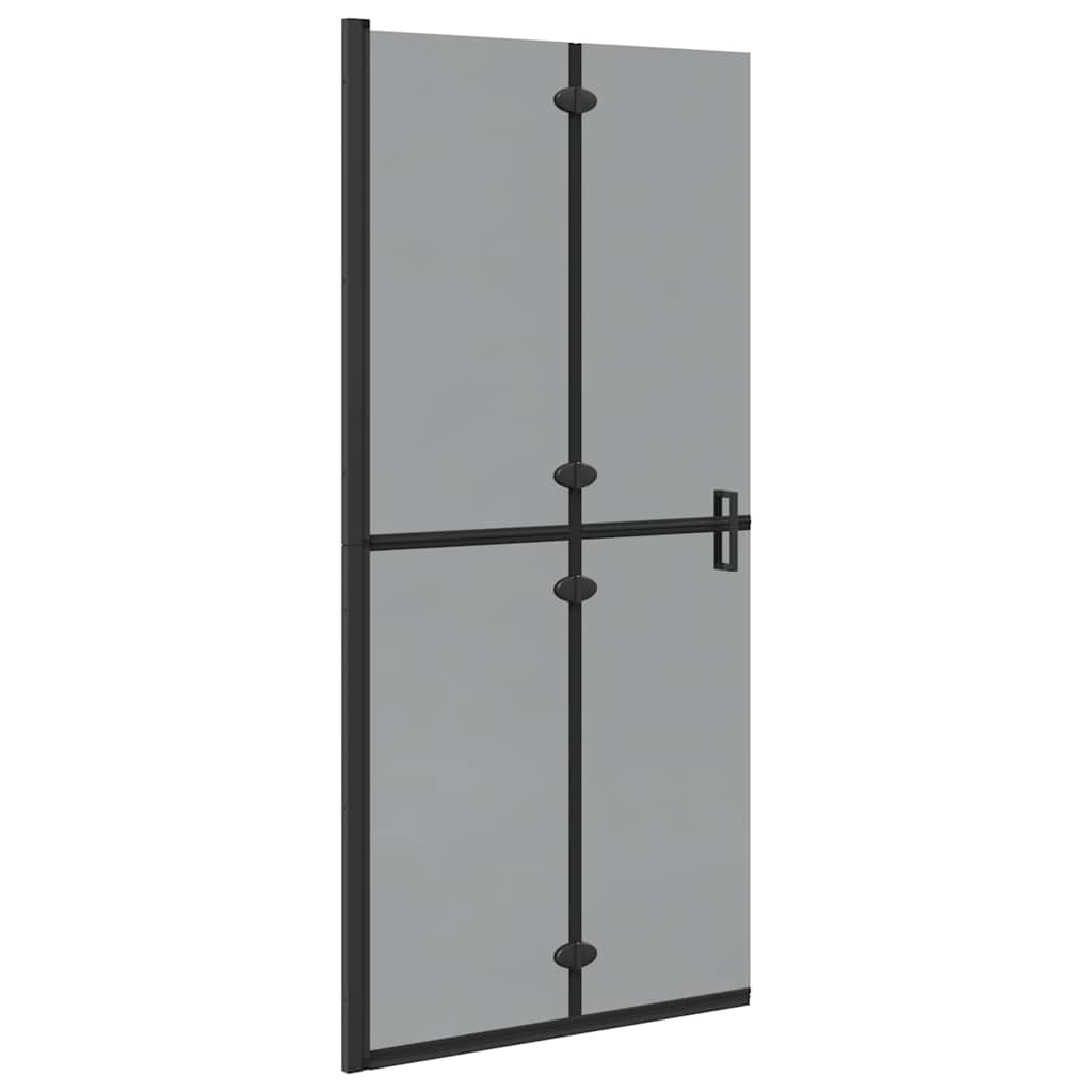 vidaXL Parete doccia Walk-in Nero e trasparente scuro 90 x 190 cm