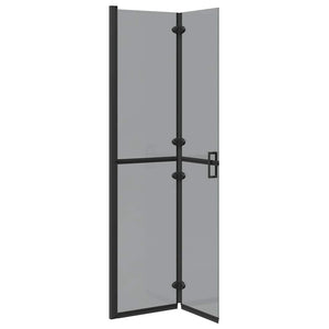 vidaXL Parete doccia Walk-in Nero e trasparente scuro 90 x 190 cm