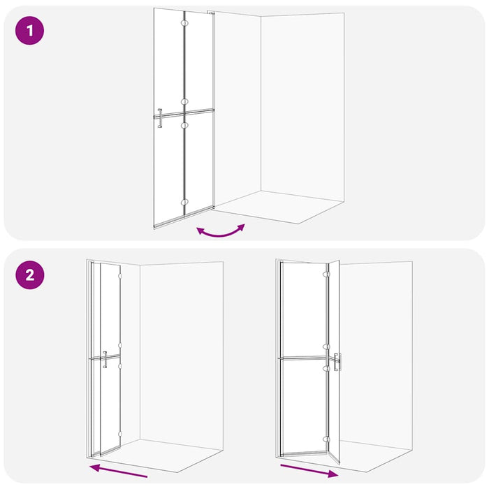 vidaXL Parete doccia Walk-in Nero e trasparente scuro 90 x 190 cm
