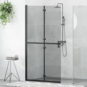 vidaXL Parete doccia Walk-in Nero e trasparente scuro 100 x 190 cm