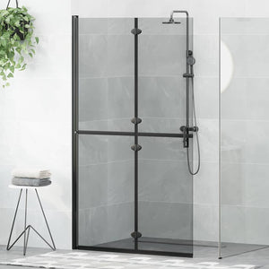 Parete doccia Walk-in Nero e trasparente scuro 110 x 190 cm 42017967
