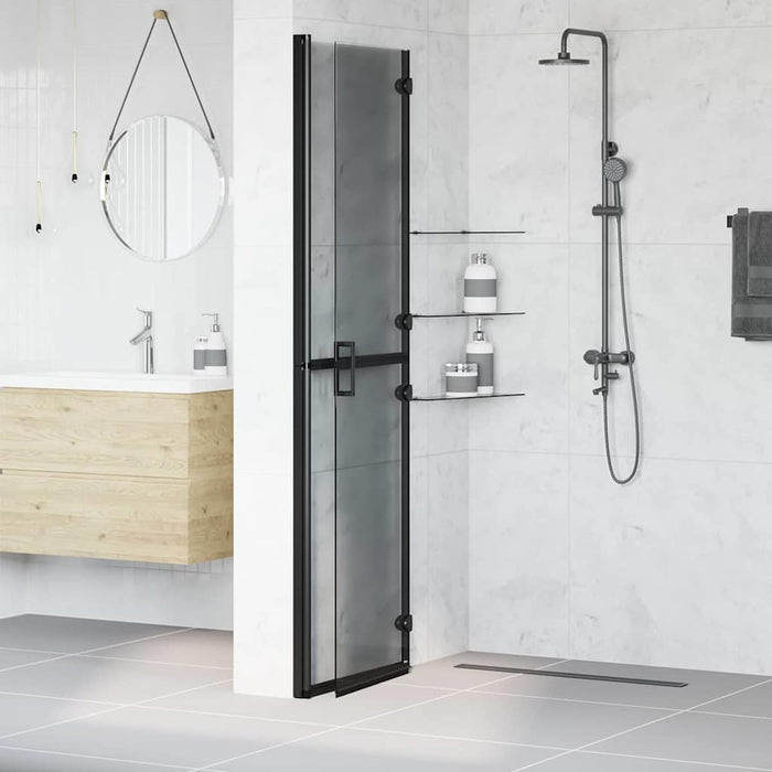 vidaXL Parete doccia Walk-in Nero e trasparente scuro 110 x 190 cm