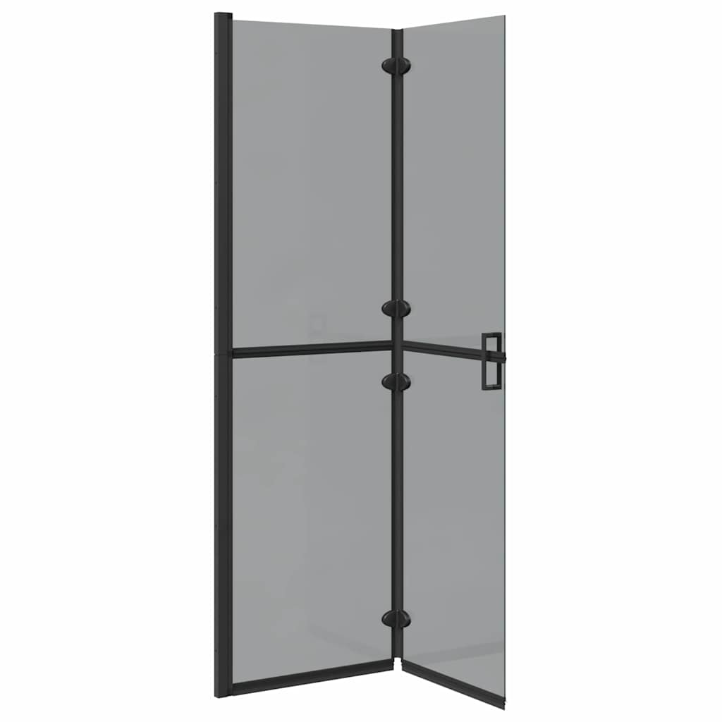 vidaXL Parete doccia Walk-in Nero e trasparente scuro 110 x 190 cm