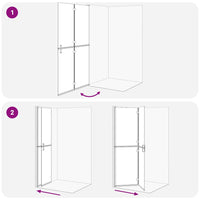 vidaXL Parete doccia Walk-in Nero e trasparente scuro 110 x 190 cm