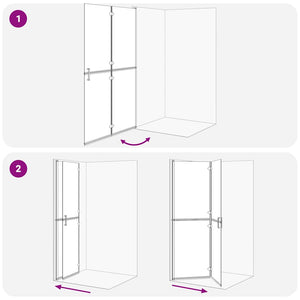 Parete doccia Walk-in Nero e trasparente scuro 120 x 190 cm 42017968