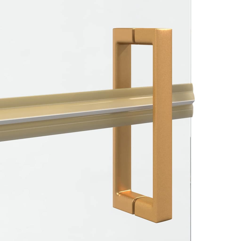 vidaXL Parete doccia Walk-in Altro Oro e trasparente 90 x 190 cm