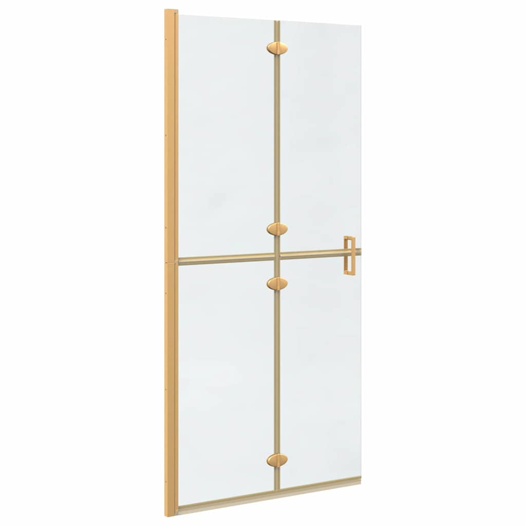 vidaXL Parete doccia Walk-in Altro Oro e trasparente 90 x 190 cm